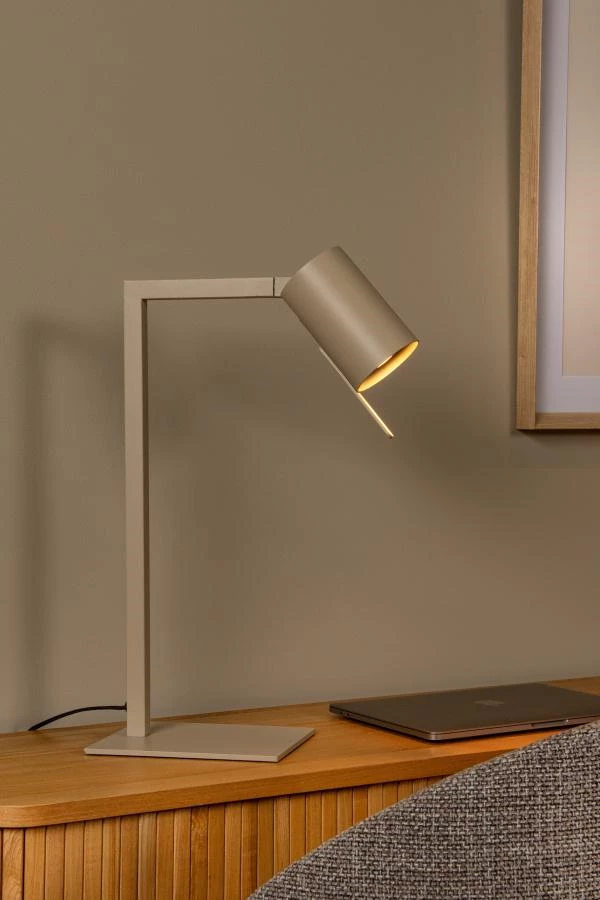 Lucide LESLEY - Desk lamp - 1xGU10 - Taupe - atmosphere 1